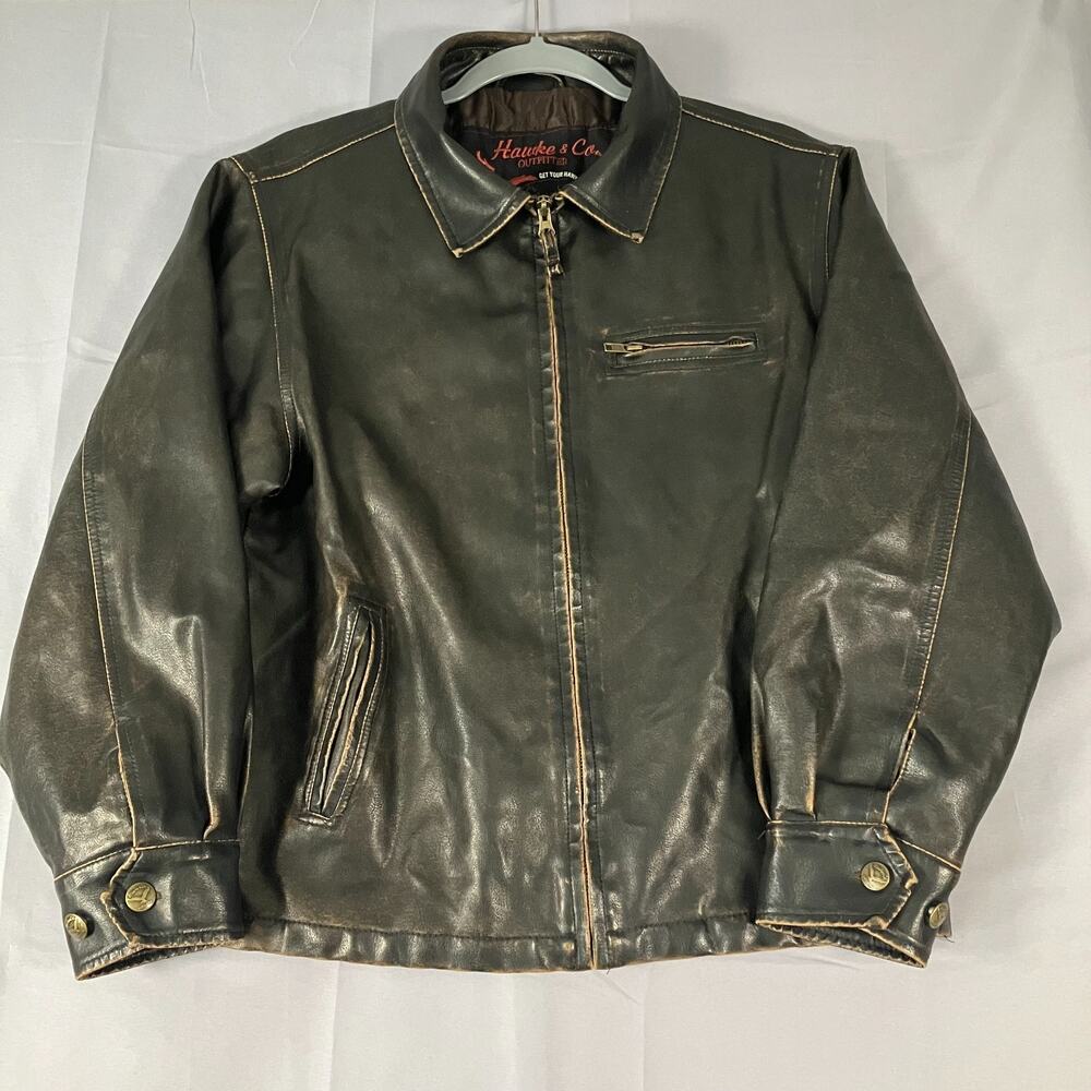Hawke & Co Outfitter Women’s Faux‎ Leather Jacket Black Size 14/16 XL Moto Biker